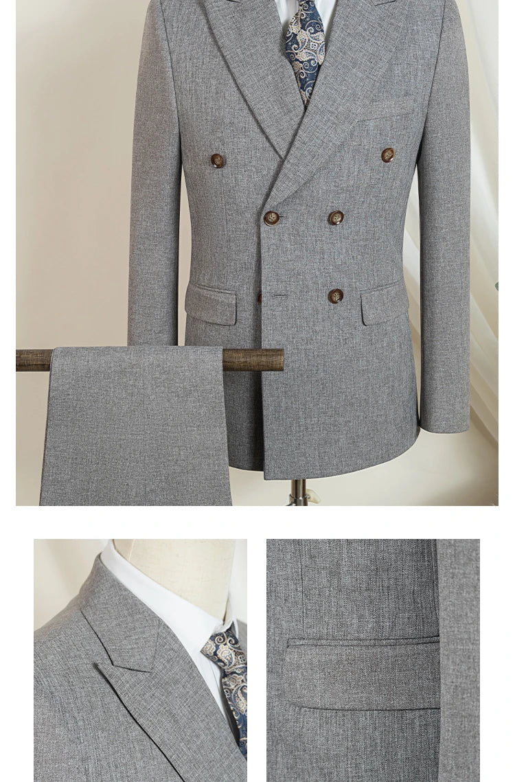 ST Cassy Light Brown Elegant Man Suits High Quality Two-Piece Dress Wedding Party Outfit for Man Blazer Luxury Man Dinner Suit