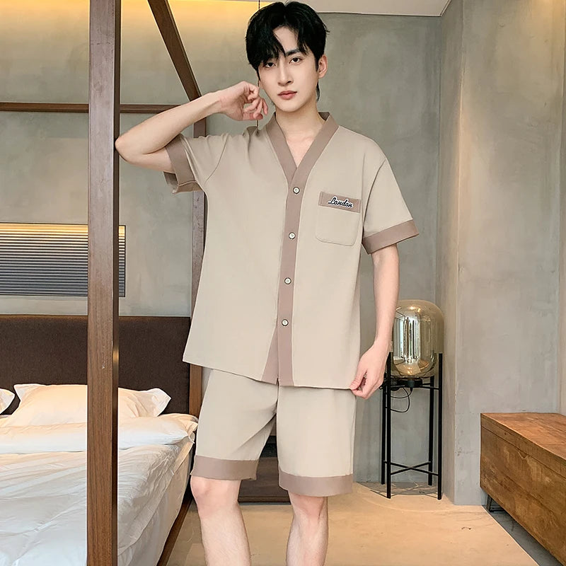 Men's Japanese Kimono Casual Fashion Solid Color Cardigan Loose Summer