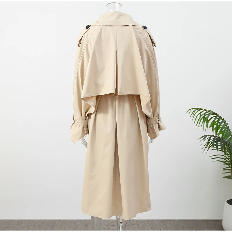 Solid Laepl Lace Up Trench Coat Women Fashion Full Sleeve Waist Cinching Short Windbreak 2026 New Autumn Office Commute Outwear