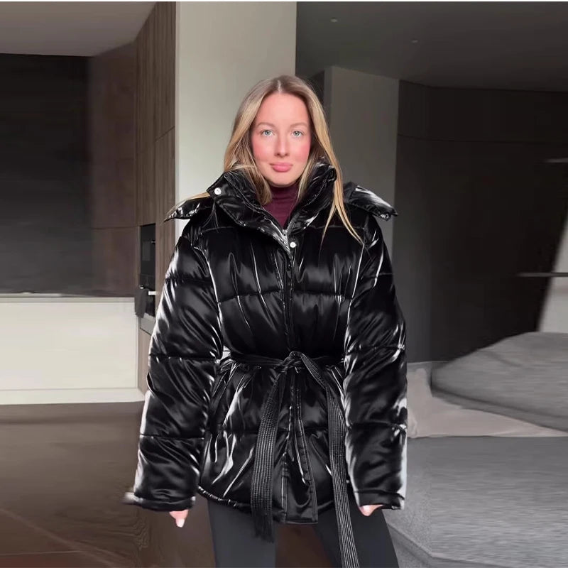 Casual Long Sleeve Thicken Zipper Female Coat 2025 Winter New Solid Women Padded Jacket Fashion Lady Warm Outerwear High Street