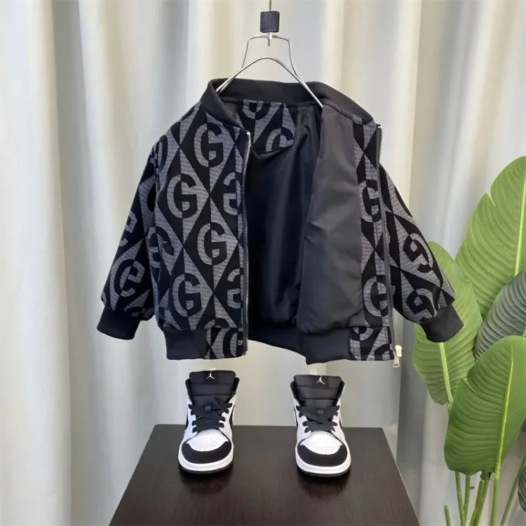 2025 New Boys' Baseball Jacket Spring Autumn Stylish Toddler Jacket Cool Fashion Outerwear