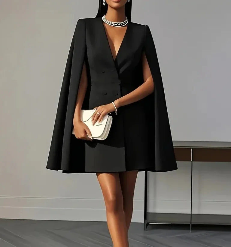 Women Dresses 2025 Spring Autumn New Commuting Double Breasted Shawl