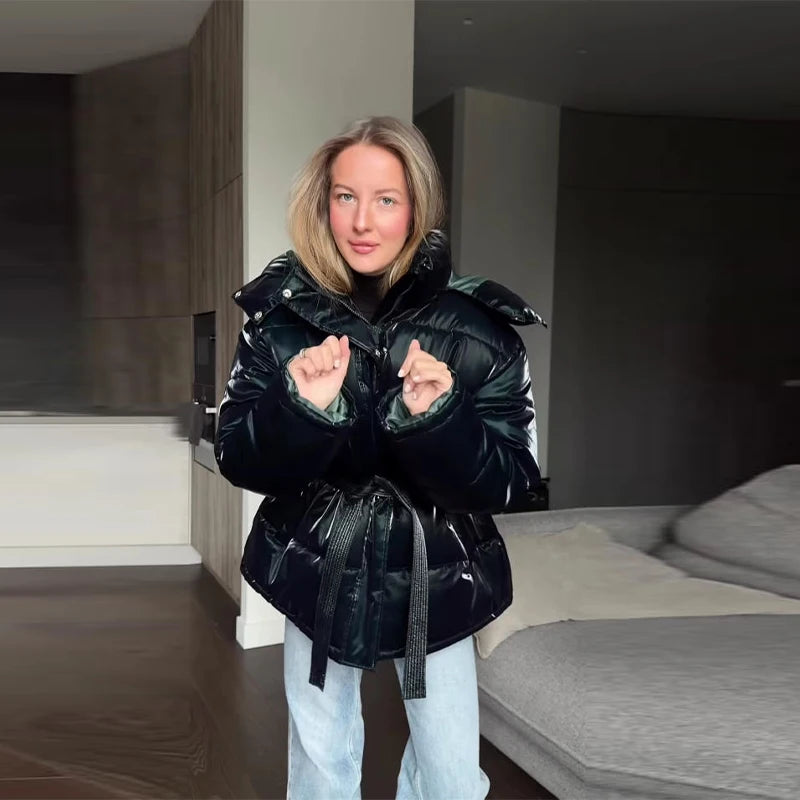 Casual Long Sleeve Thicken Zipper Female Coat 2025 Winter New Solid Women Padded Jacket Fashion Lady Warm Outerwear High Street