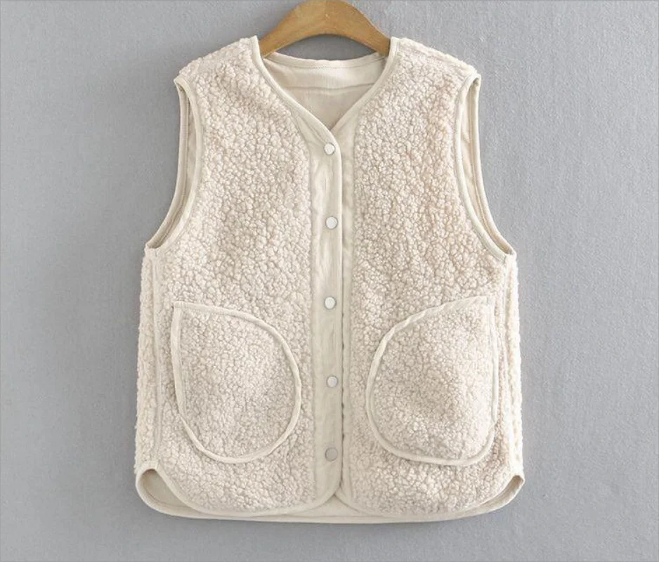 2026 new double-sided wear waistcoat female autumn winter literary