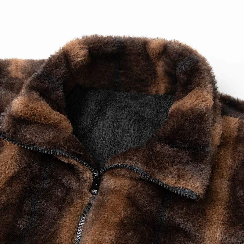 YJKVUR Men's Jacket 2025 Winter New Thick Warm Double-Sided Fleece Lined Windproof Outerwear for Cold Weather Soft Comfortable ﻿