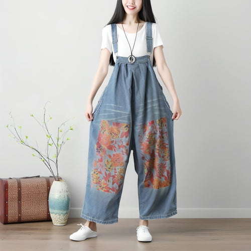 UrbanEase™ Women's Plus Size Printed Suspender Pants