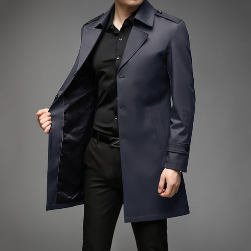 UrbanLayer™ – Mid-Length Trench Coat for Men