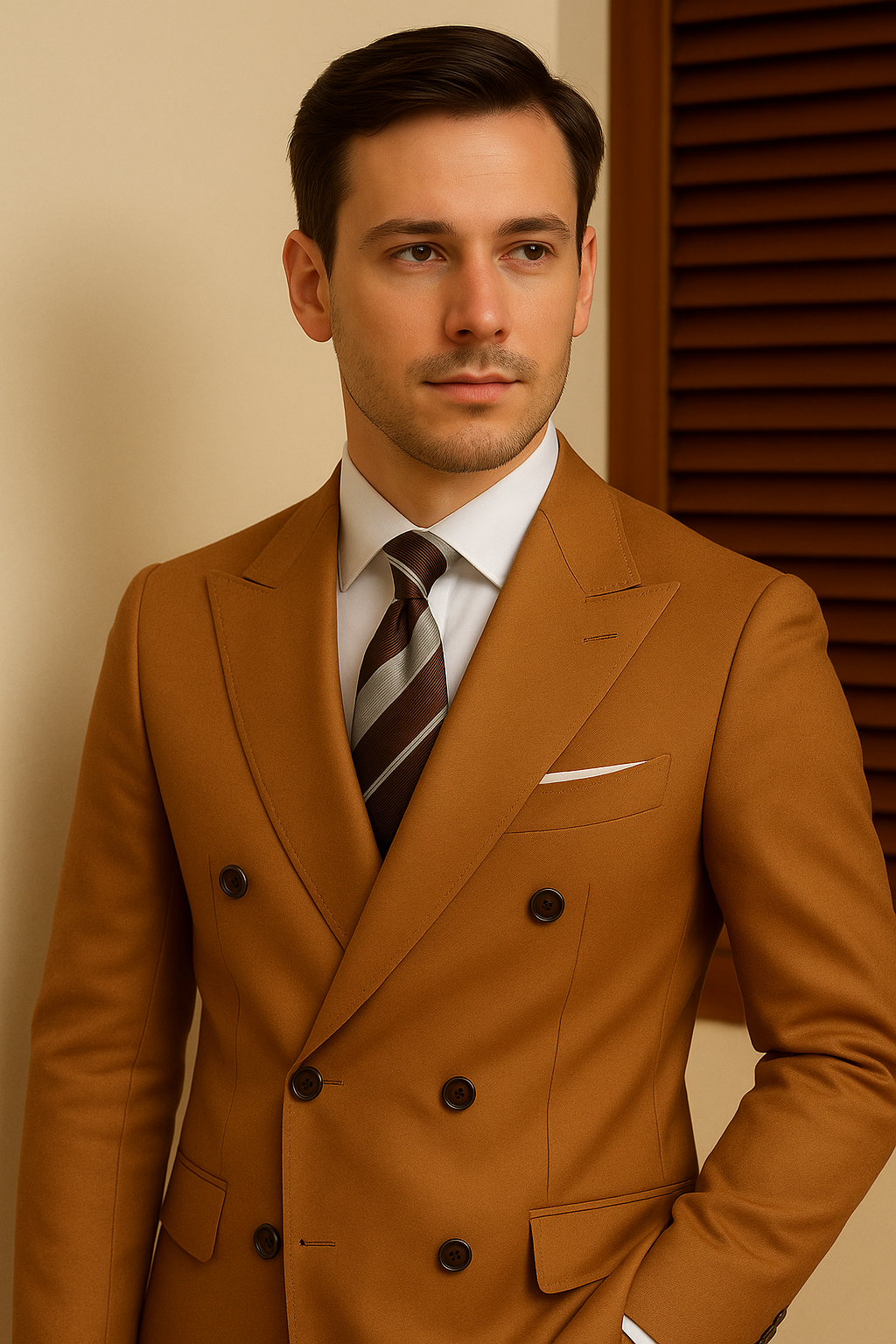 Aureux™ – Double-Breasted Business Blazer