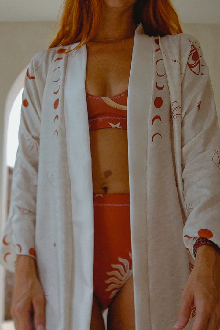 The Rigel Silk Robe in Dalaman Dreamer