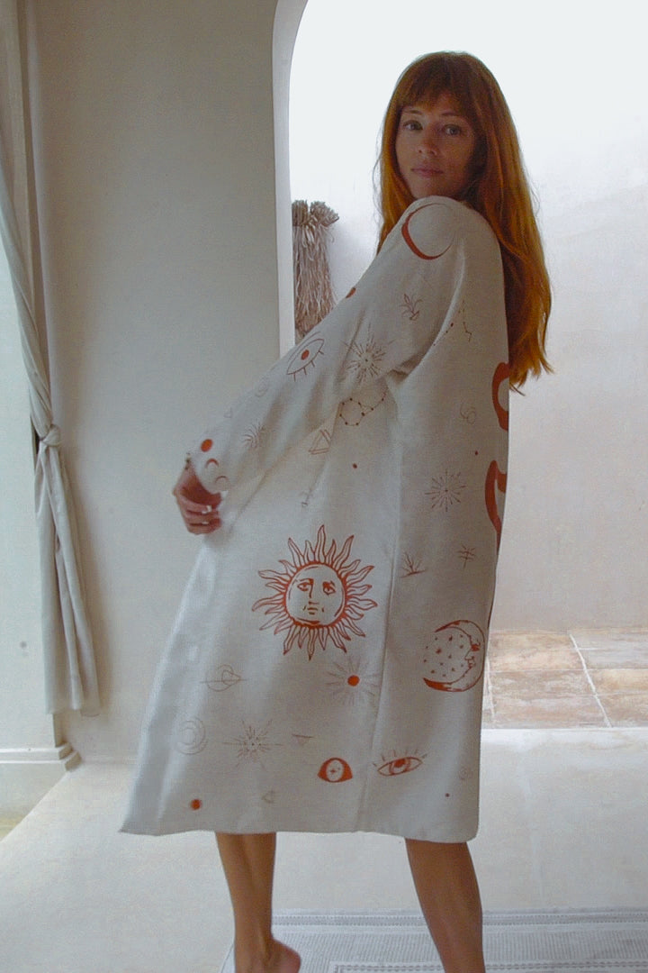 The Rigel Silk Robe in Dalaman Dreamer