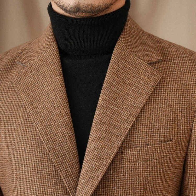 WoolRetro™ – Slim Fit Houndstooth Vintage Coat