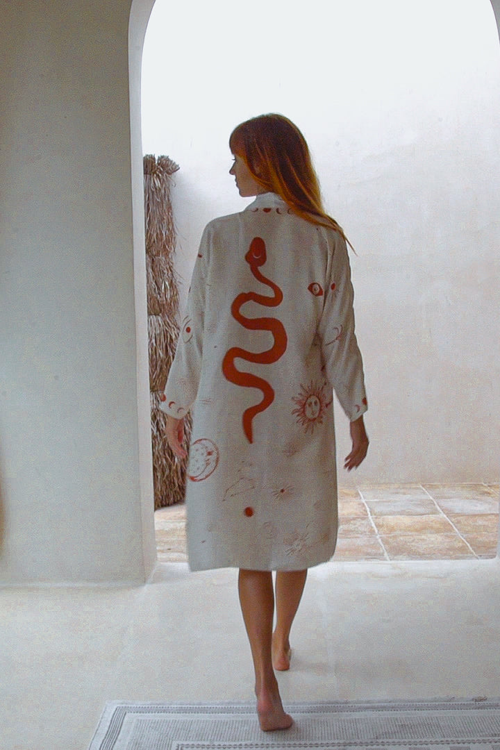 The Rigel Silk Robe in Dalaman Dreamer