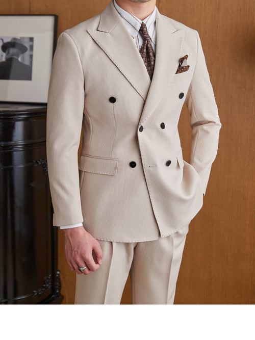 RoyaleForm™ – Spring Double-Breasted Collar Suit Set
