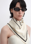 Fireladyfur Women's Stretch Silk Scarf with Original Geometric Print