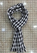 Pack of 1 plain black pattern winter woolen stole muffler for men boys