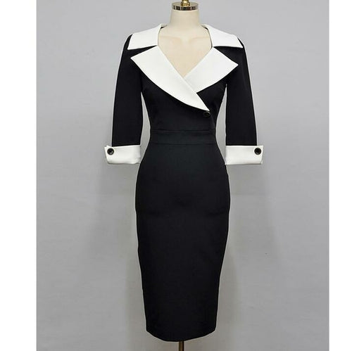 Fashion Dress Women Spring Dresse Casual Office Lady Elegant Business